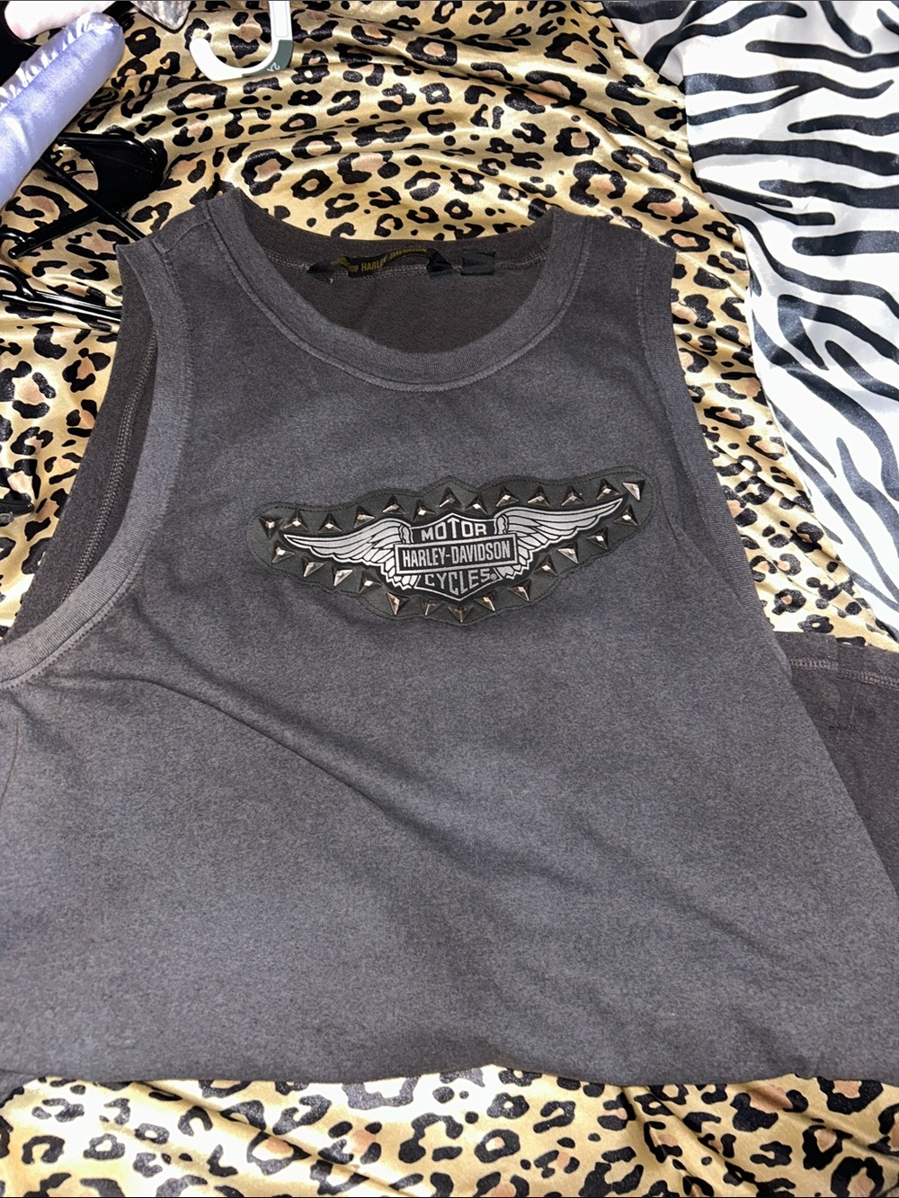 Harley-Davidson Women’s Black Studded Wing Logo Tank